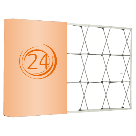 Textilfaltwand | 3 x 3 Felder gerade | einseitig bedruckt